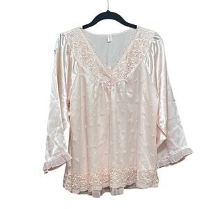 Carina Elegant Pink Lace Women's Top. L